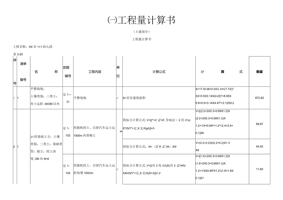 全套工程量计算书(土建、装饰装修、给排水、消防、采暖、电气).docx_第1页