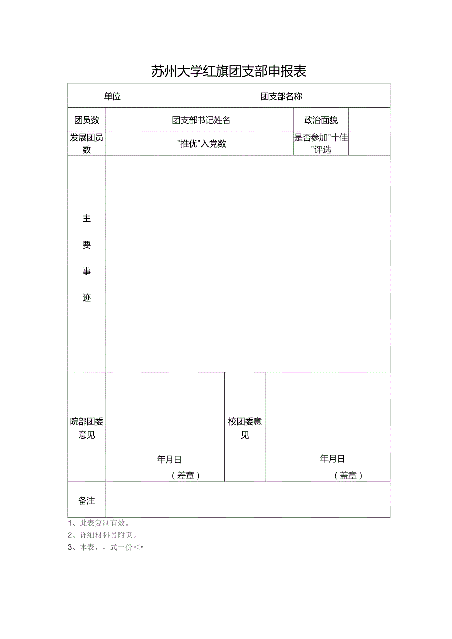 苏州大学红旗团支部申报表.docx_第1页