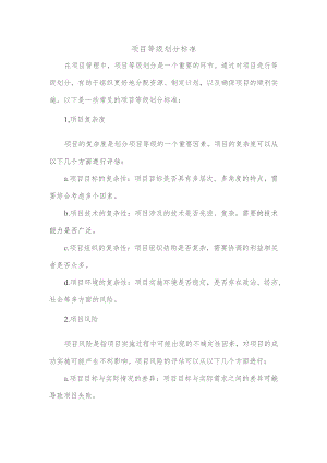 项目等级划分标准.docx