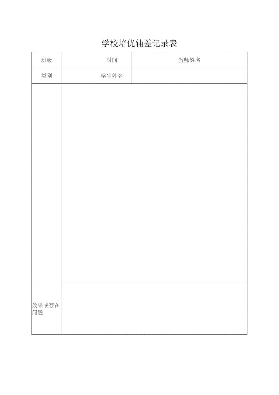 学校培优辅差记录表.docx_第1页