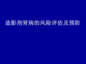 造影剂肾病的风险评估及预防.ppt