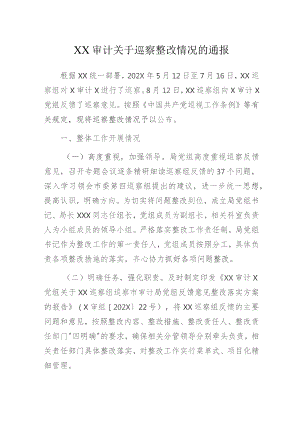 XX审计关于巡察整改情况的通报.docx