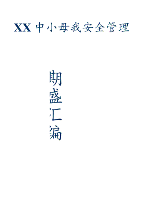 (新)XX中小学校安全管理制度(全汇编).docx