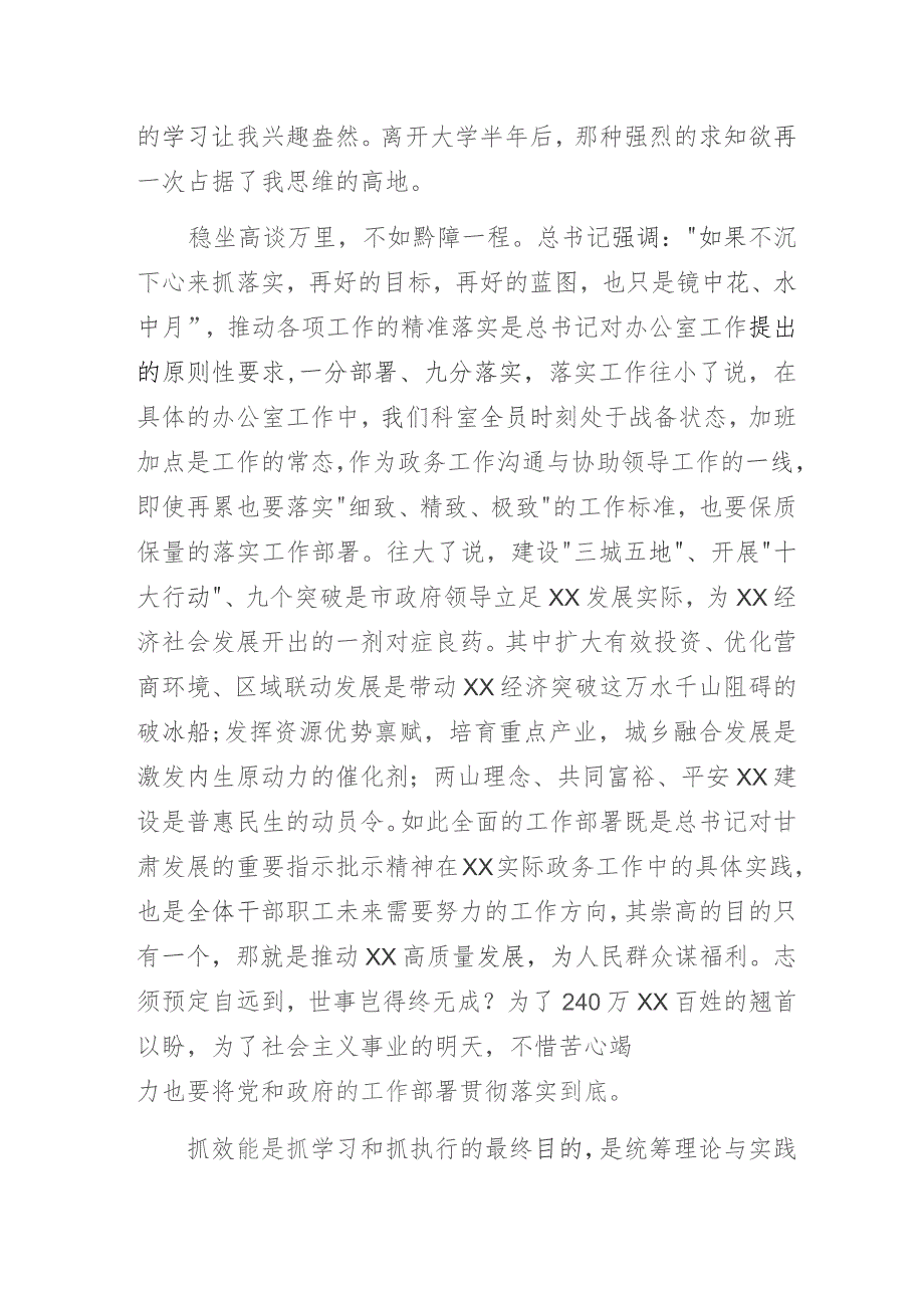 以“三抓三促”行动激发工作豪情努力干出优异成绩——政府办“三抓三促”行动主题研讨个人发言材料.docx_第2页