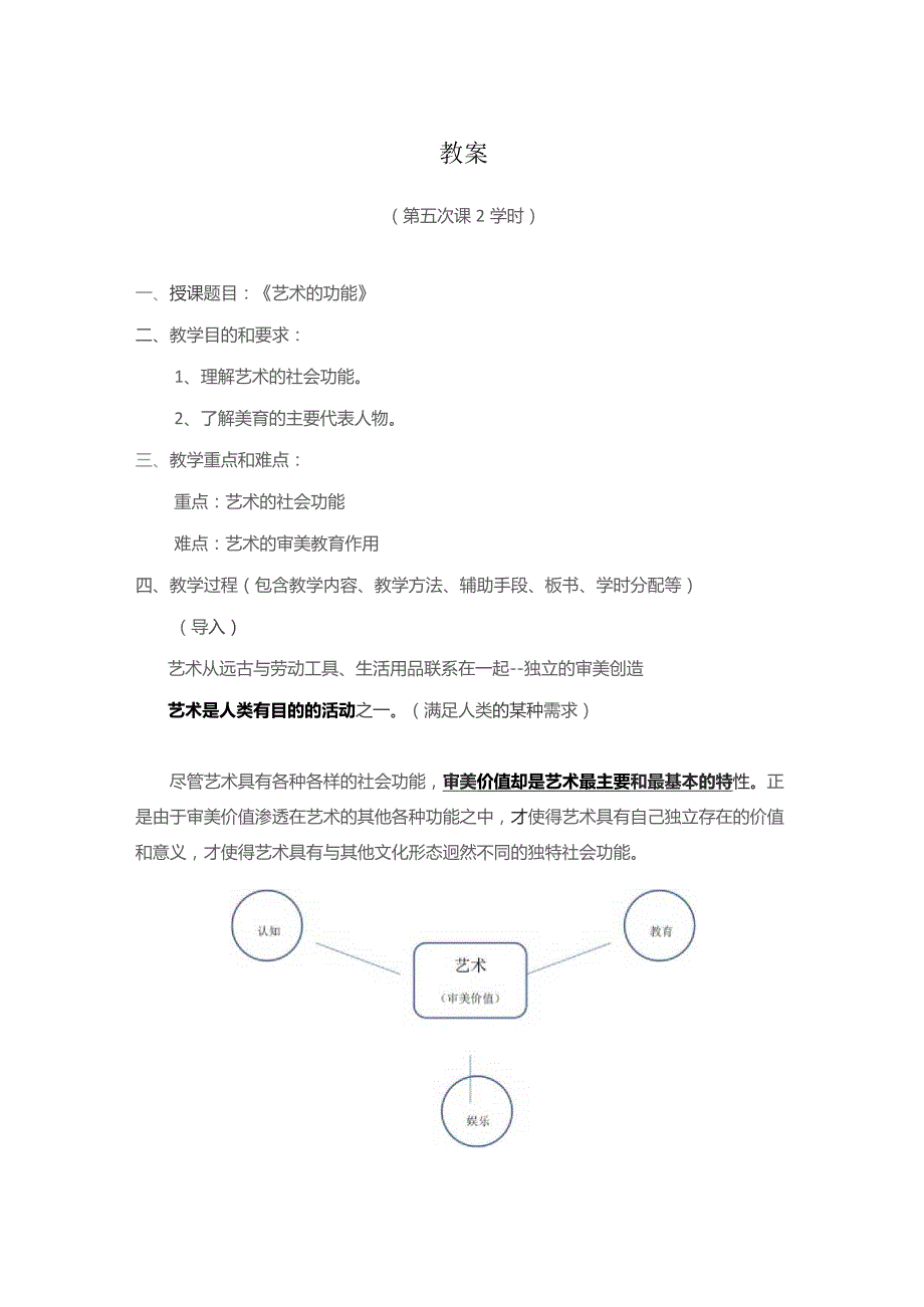 《艺术概论》教案——第二章 艺术的功能.docx_第1页