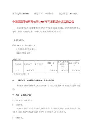 重要内容提示l相关日期分配、转增股本方案.docx