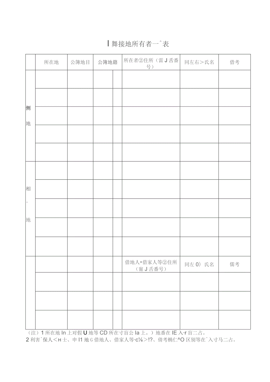 隣接地所有者一覧表.docx_第1页