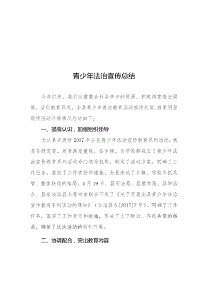 青少年法治宣传总结.docx