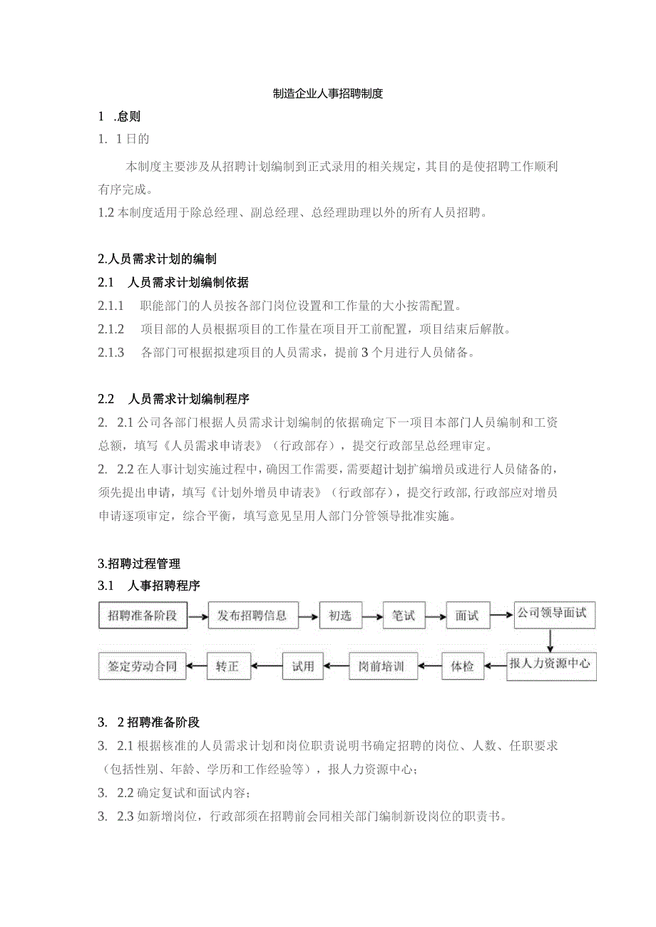 制造企业人事招聘制度.docx_第1页