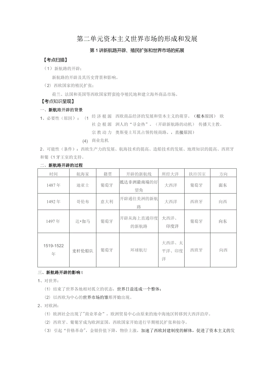 第二单元资本主义世界市场的形成和发展.docx_第1页