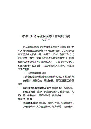 妇幼保健院应急工作制度与岗位职责.docx