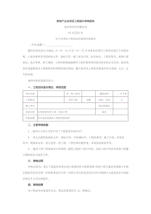 房地产企业项目工程造价审核报告.docx