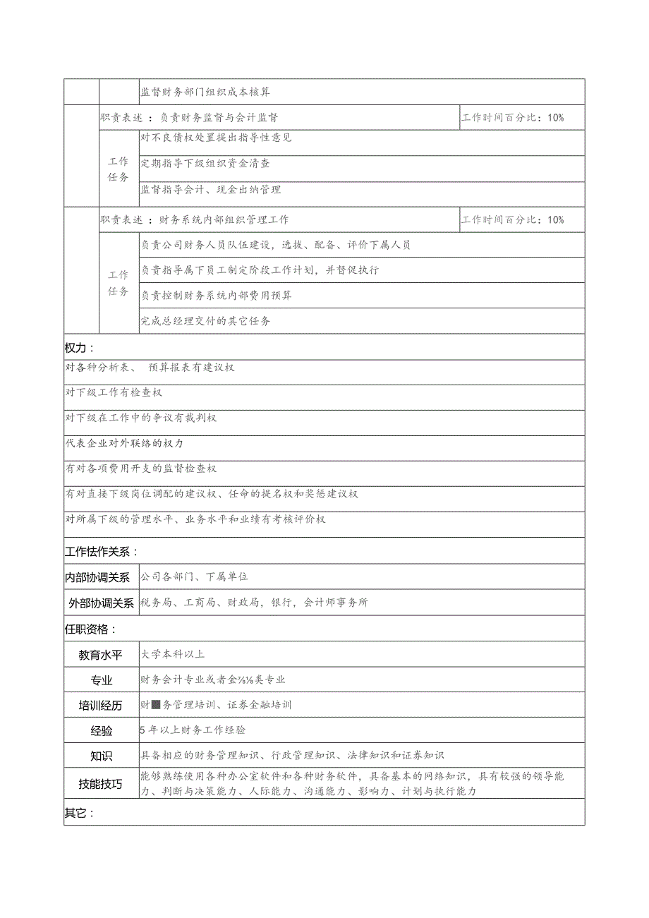 珠海房地产开发有限公司高层总会计师职务说明书.docx_第2页