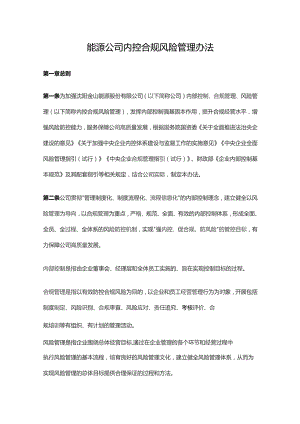 能源公司内控合规风险管理办法.docx