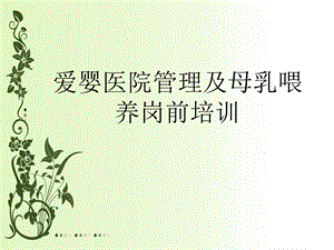 医学ppt岗前培训母乳喂养.ppt