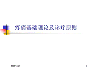 疼痛基础理论及诊疗原则.ppt