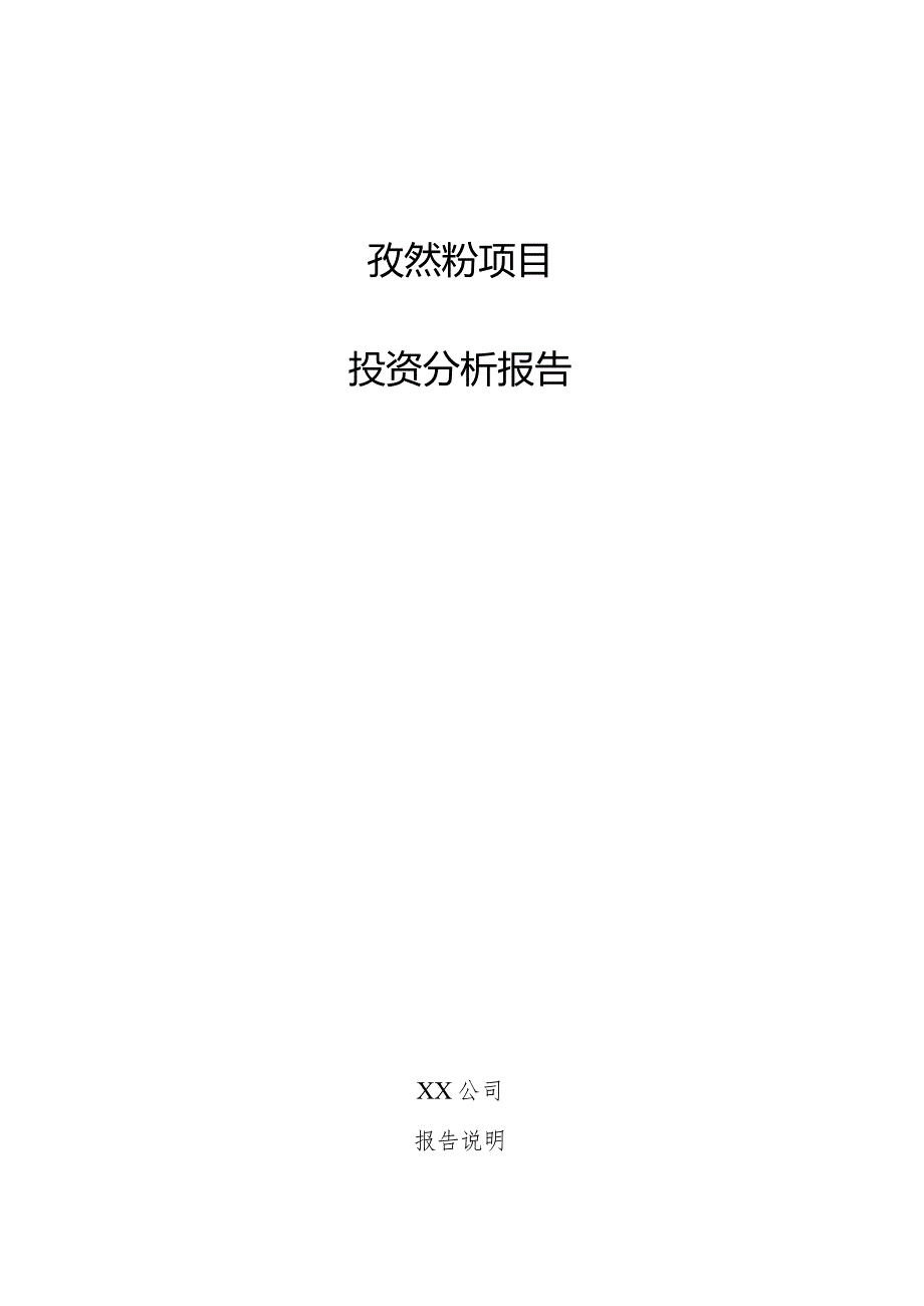 孜然粉项目投资分析报告.docx_第1页