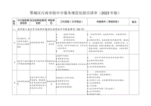 鄂城区行政审批中介服务规范化指引清单2023年版.docx