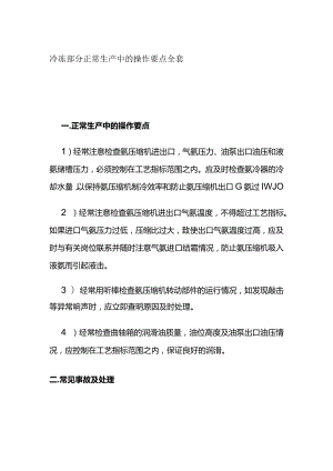 冷冻部分 正常生产中的操作要点全套.docx