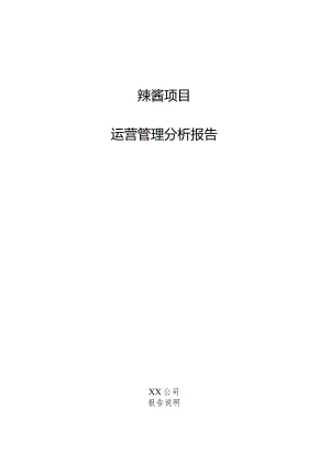 辣酱项目运营管理分析报告.docx