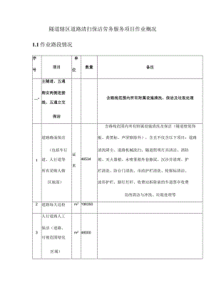 隧道辖区道路清扫保洁劳务服务项目作业概况.docx