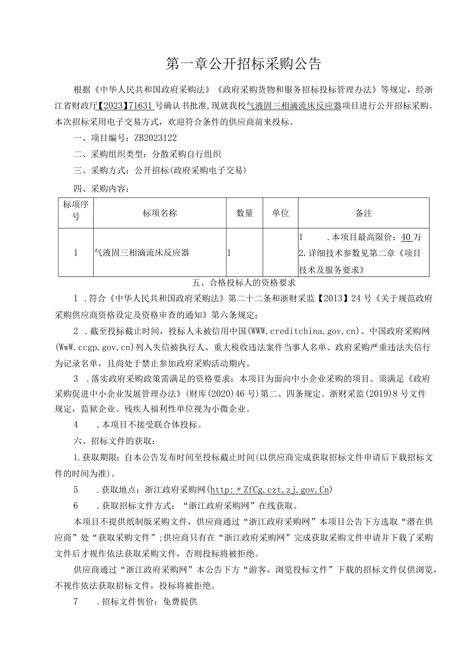 大学气液固三相滴流床反应器项目招标文件.docx_第3页