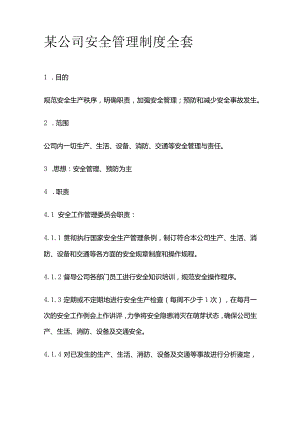 某公司安全管理制度全套.docx