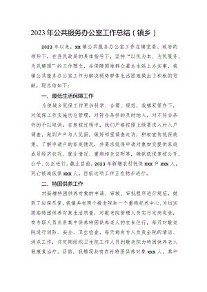 2023年公共服务办公室工作总结（镇乡）.docx