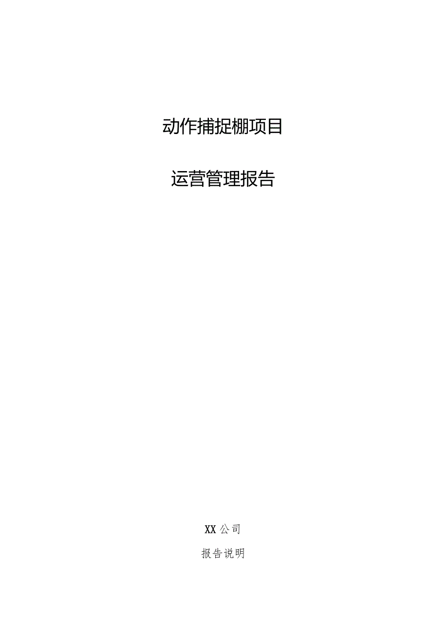 动作捕捉棚项目运营管理报告.docx_第1页