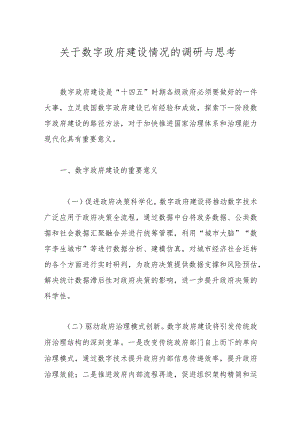 关于数字政府建设情况的调研与思考.docx