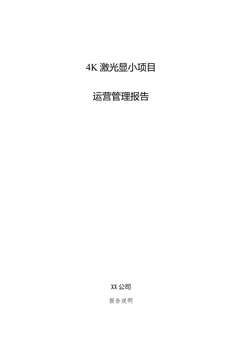 4K激光显示项目运营管理报告.docx_第1页