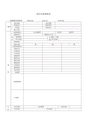 房地产开发公司置业顾问项目市场调查表.docx