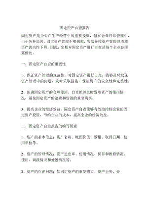 固定资产自查报告.docx