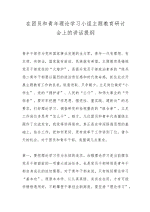 在团员和青年理论学习小组主题教育研讨会上的讲话提纲.docx