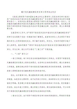 履行党风廉政建设责任审计思考体会发言.docx