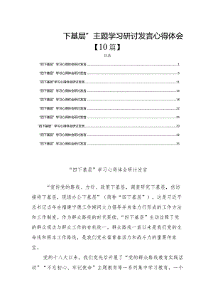 “四下基层”主题学习研讨发言心得体会【10篇】.docx