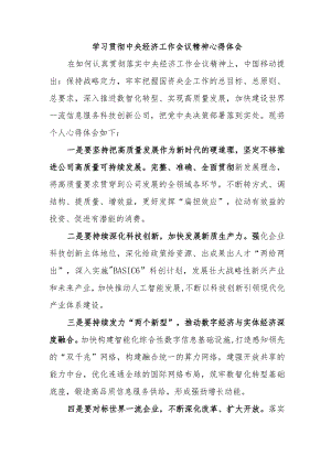 国企单位党员干部学习贯彻中央经济工作会议精神心得体会合计3份.docx