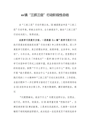 xx镇“三抓三促”行动阶段性总结.docx