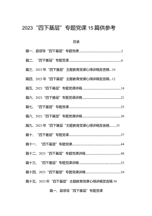 2023“四下基层”专题党课15篇供参考.docx