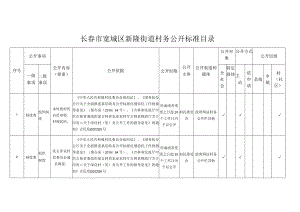 长春市宽城区新隆街道村务公开标准目录.docx