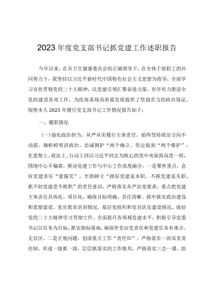 2023年度党支部书记抓党建工作述职报告（医保系统）.docx