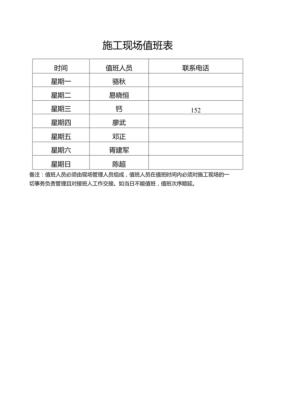 施工现场值班表.docx_第2页