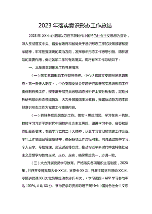 2023年落实意识形态工作总结.docx