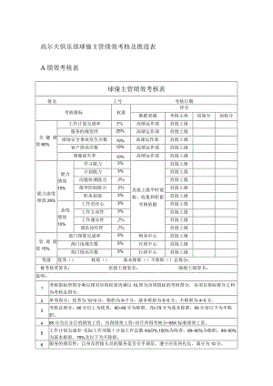 高尔夫俱乐部球僮主管绩效考核及推进表.docx