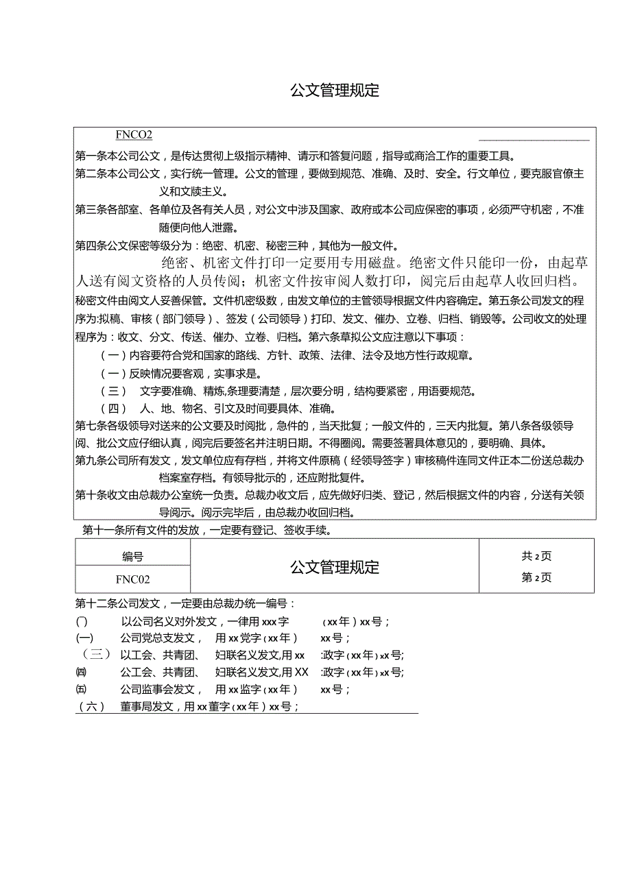 公司管理全套制度公文管理规定制度格式.docx_第2页