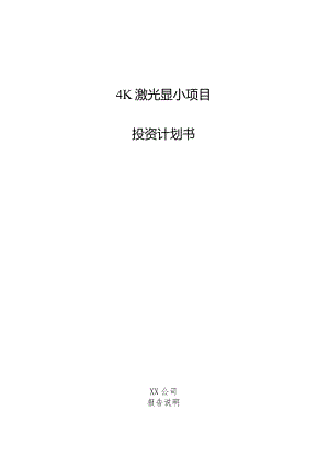 4K激光显示项目投资计划书.docx