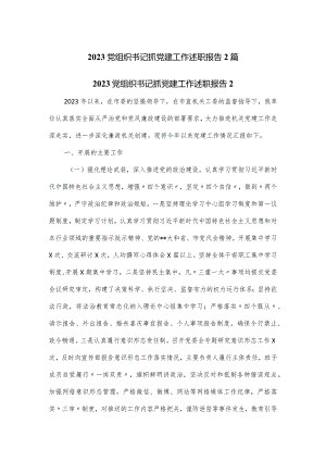 2023党组织书记抓党建工作述职报告2篇.docx