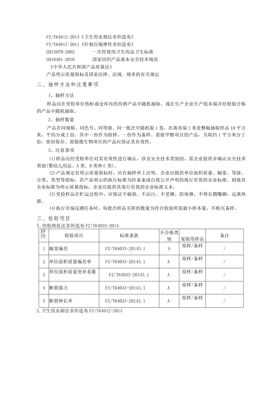 绍兴市越城区产品质量监督抽查实施细则非织造布.docx_第2页