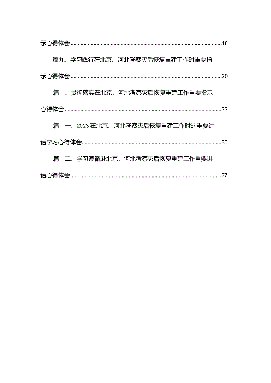 （12篇）在北京、河北考察灾后恢复重建工作时的重要讲话学习心得体会精选.docx_第2页