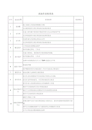 高处作业检查表.docx